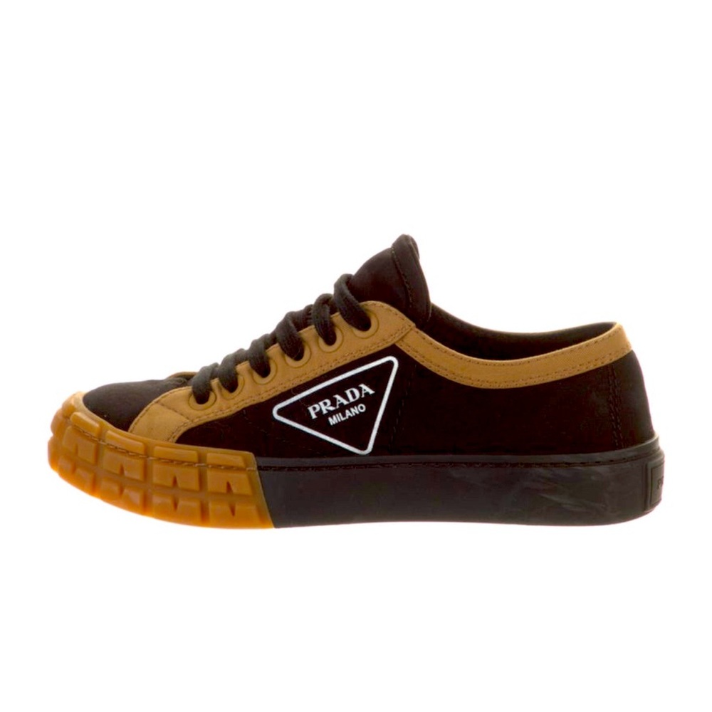 Prada Canvas Sneakers. Black and tan